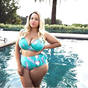 NWT Swimsuits For All Jellyfish Bikini with High Rise Bottoms